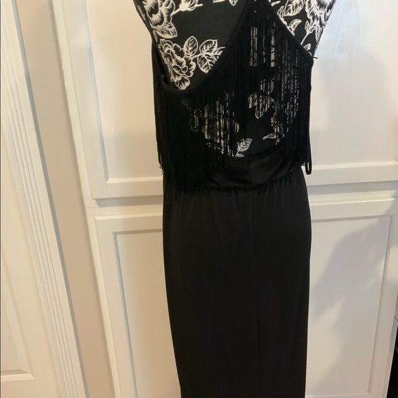 Long Black Fringe Dress - Picture 4 of 5